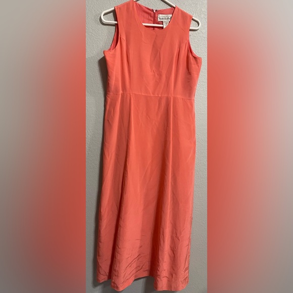 Victoria Holley size 8 Petite peach coral silk jacket dress set suit - Picture 8 of 13